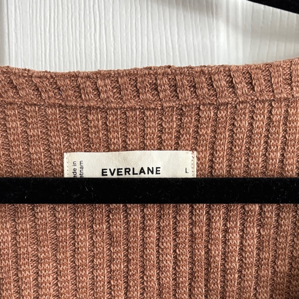 Brown Ribbed Button-Up Sweater - Picture 2 of 3